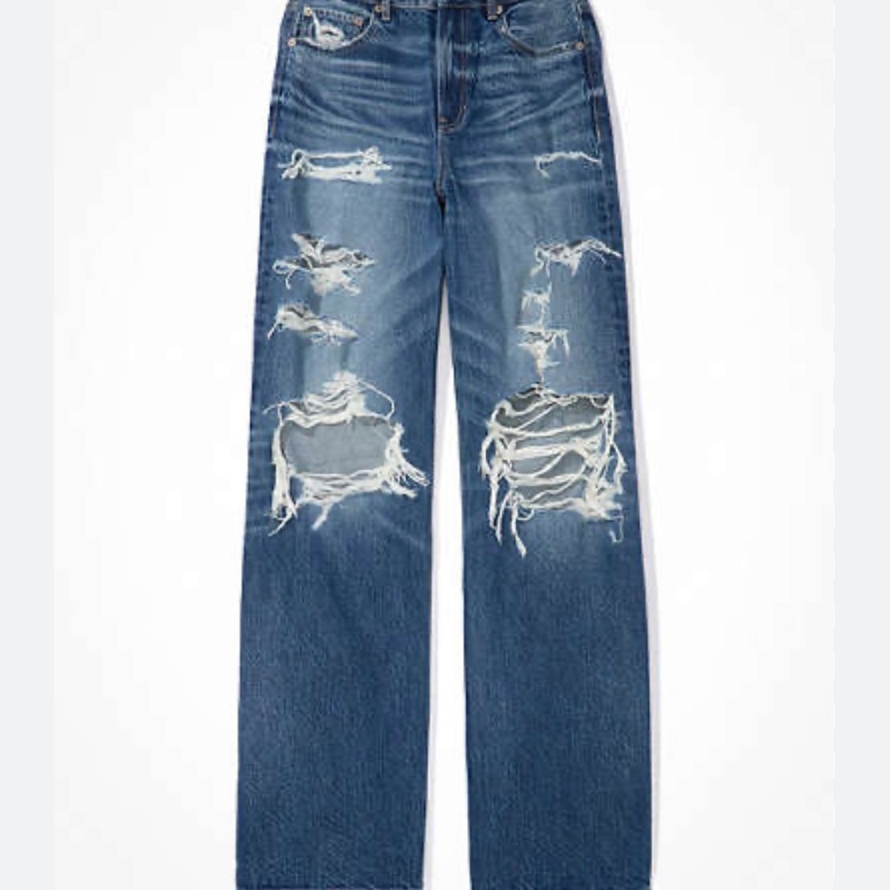 AE '90s Straight Jean baggy distressed high rise